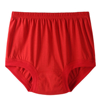 Casual Big Red Breathable Soft Pure Cotton Animal Year Briefs for Men Women