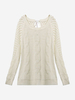 Casual Bow Hollow Pullover Loose Long Sleeve Knit Women Sweater