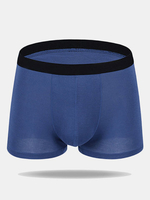 Casual Breathable Modal Solid Color Mid Waist U Convex Pouch Boxers for Men