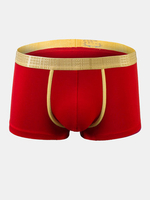Casual Breathable Soft Cotton Solid Color U Shape Boxers for Men