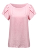Casual Brief Ruffle Short Sleeve Round Neck Loose Women Shirt