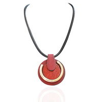 Casual Brooch Necklace Leather Alloy Circle Necklace