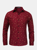 Casual Business Bronzing Fabric Stars Printing Long Sleeve Dress Shirts for Men