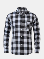 Casual Business Classical Plaids Printing Slim Long Sleeve Dress shirts for Men