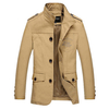 Casual Business Epaulet Printing Logo Thin Overcoat For Men