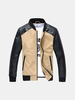 Casual Business Fashionable PU Stitching Shoulder Baseball Jacket For Men