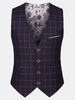 Casual Business Formal Slim Plaids Printing Suits Vest British Style Waistcoats for Men