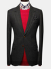 Casual Business Long Sleeve Lapel Two Button Suit Velvet Blazer Jacket for Men