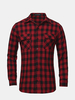 Casual Business Plaids Slim Fit Back Printing Long Sleeve Dress Shirts for Men