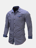 Casual Business Slim Fit Pure Cotton Small Plaids Printing Long Sleeve Dress Shirts for Men