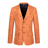 Casual Business Slim Solid Color Single Breasted Tweed Blazers for Men