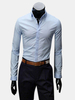 Casual Business Solid Color Long Sleeved Slim Formal Cotton Dress Shirt for Men