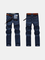 Casual Business Straight Leg Multi Pockets Loose Cargo Jeans