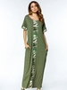 Casual Camouflage Patchwork Short Sleeve O-neck Women Maxi Dress