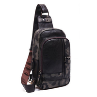 Casual Camouflage Patchwork Sling Bag Microfiber Leather Crossbody Bag For Men