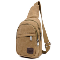 Casual Canvas Chest Bag Retro Solid Sling Bag Women Men Unisex Crossbody Bag