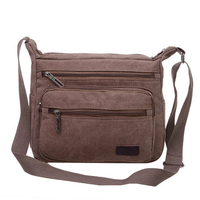 Casual Canvas Crossboay Bag Solid Convenient Multi Pocket Shoulder Bag For Man