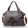 Casual Canvas Large Capacity Handbag Leaves Pattern Shoulder Bags Crossbody Bags