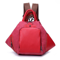 Casual Canvas Multifunctional Contrast Color Backpack Handbag Shoulder Bags Crossbody Bag For Women