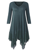 Casual Chiffon Patchwork Irregular Long Sleeve V-neck Women Dress
