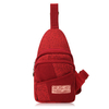 Casual Chinese National Style Chest Bag Cotton Canvas Joint Shoulder Bags For Women