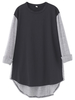 Casual Contrast Patchwork Long Sleeve Long Women Blouse