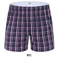 Casual Cotton Breathable Plaid Loose Sport Underwear Arrow Pants for Men