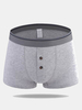 Casual Cotton Button Design Breathable Loose U Convex Underwear Boxer For Men