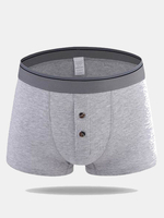 Casual Cotton Button Design Breathable Loose U Convex Underwear Boxer For Men