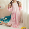 Casual Cotton Printing Long Sleeve Nightgown Soft Loose Sleepwear For Women
