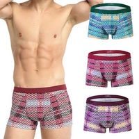 Casual Cotton Soft Sexy Printing U Convex Pouch Boxers for Men