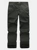 Casual Cotton Solid Color Long Trousers Loose Straight Leg Mid-Rise Pants For Men