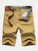 Casual Cotton Solid Color Straight Plus Size Beach Shorts For Men