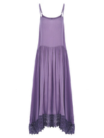 Casual Crochet Lace Patchwork Cami O-neck Maxi Dress For Women