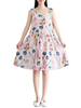 Casual Cute Printed O-Neck Sleeveless Women Dresses
