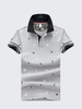 Casual Deer Printing POLO Tops Slim Fit Short Sleeve Turn-Down Collar Tees For Men