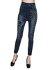 Casual Elastic Denim Floral Print Slim Women Jeans