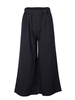 Casual Elastic Waist Black Loose Wide Leg Women Pant