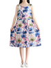 Casual Elastic Waist Floral Printed Vest Dresses For Women