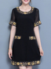 Casual Embroidery Patchwork Pockets A-Line Women Mini Dresses