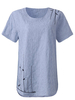 Casual Embroidery Printing O-nack Short Sleeve T-shirt