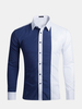 Casual Fashion Business Stitching Mixed Color Slim Fit Long Sleeve Dress Shirts for Men
