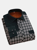 Casual Fashion Business Thicken Inside Fleece Warm Plaid Long Sleeve Dress Shirts for Men