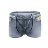 Casual Fashion Denim Printing Cotton Breathable Mid Rise U Convex Brief Boxers for Men