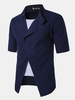 Casual Fashion Oblique Fake Two Pieces Stand Collar Designer Shirts for Men