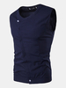 Casual Fashion Oblique V Neck Sleeveless Designer Shirts for Men