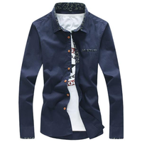Casual Fashion Solid Color Slim Fit Long Sleeve Plus Size Dress Shirts For Men