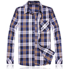 Casual Fashion Solid Grid Shirt Slim Cotton Long Sleeved Dress Shirt for Men