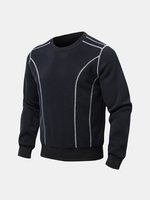 Casual Fashion Splicing Color Pullover Sweatshirts O-Neck Long Sleeve Tops for Men