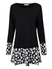 Casual Floral Patchwork Knitting O Neck Long Sleeve Mini Dress